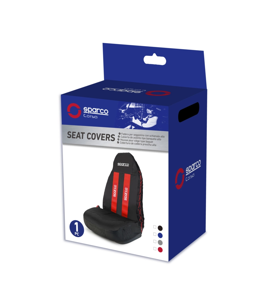 Coprisedile universale per auto sparco, colore rosso